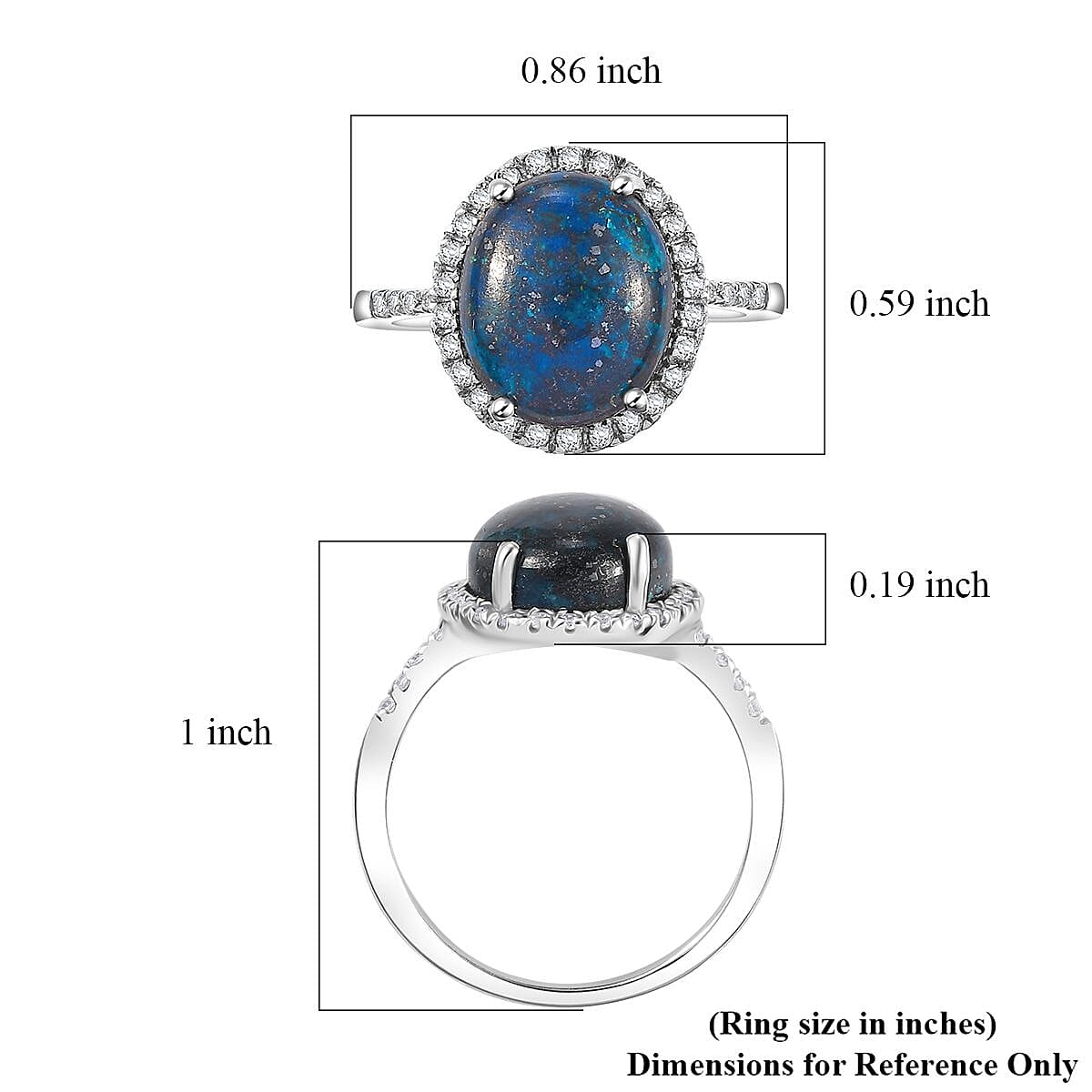 Premium Table Mountain Shadowkite and White Zircon 5.60 ctw Halo Ring in Rhodium Over Sterling Silver (Size 10.0)