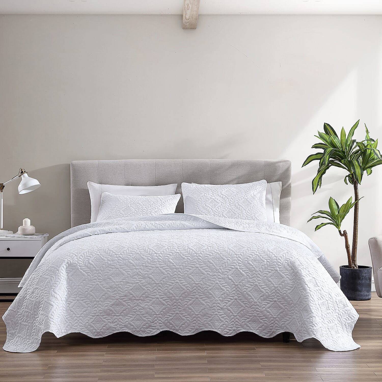 The Nesting Company White Ivy 3pcs Bedspread Set - Queen