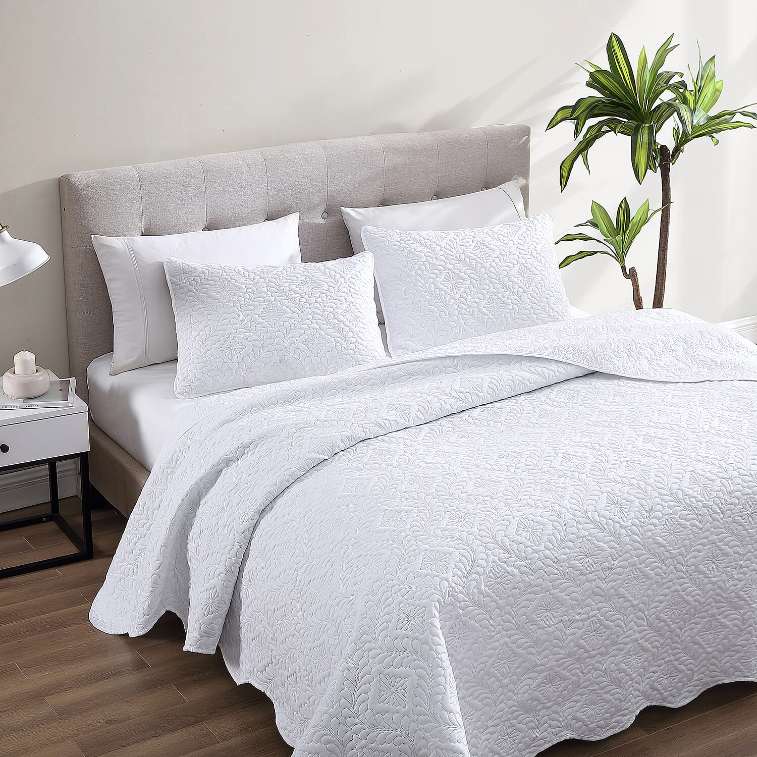 The Nesting Company White Ivy 3pcs Bedspread Set - Queen