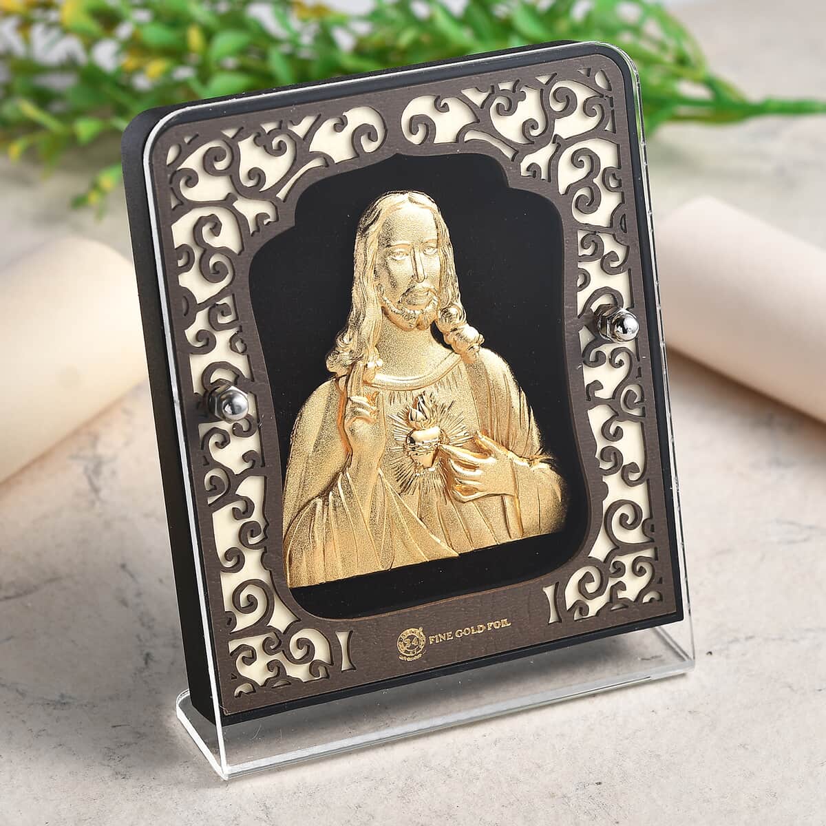 24K Yellow Gold Foil Jesus image number 1