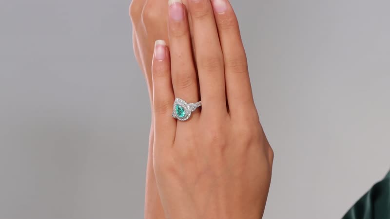 Rhapsody 950 Platinum AAAA Paraiba Tourmaline, Diamond (E-F, VS) Ring (Size 10.0) (7.90 g) 2.07 ctw