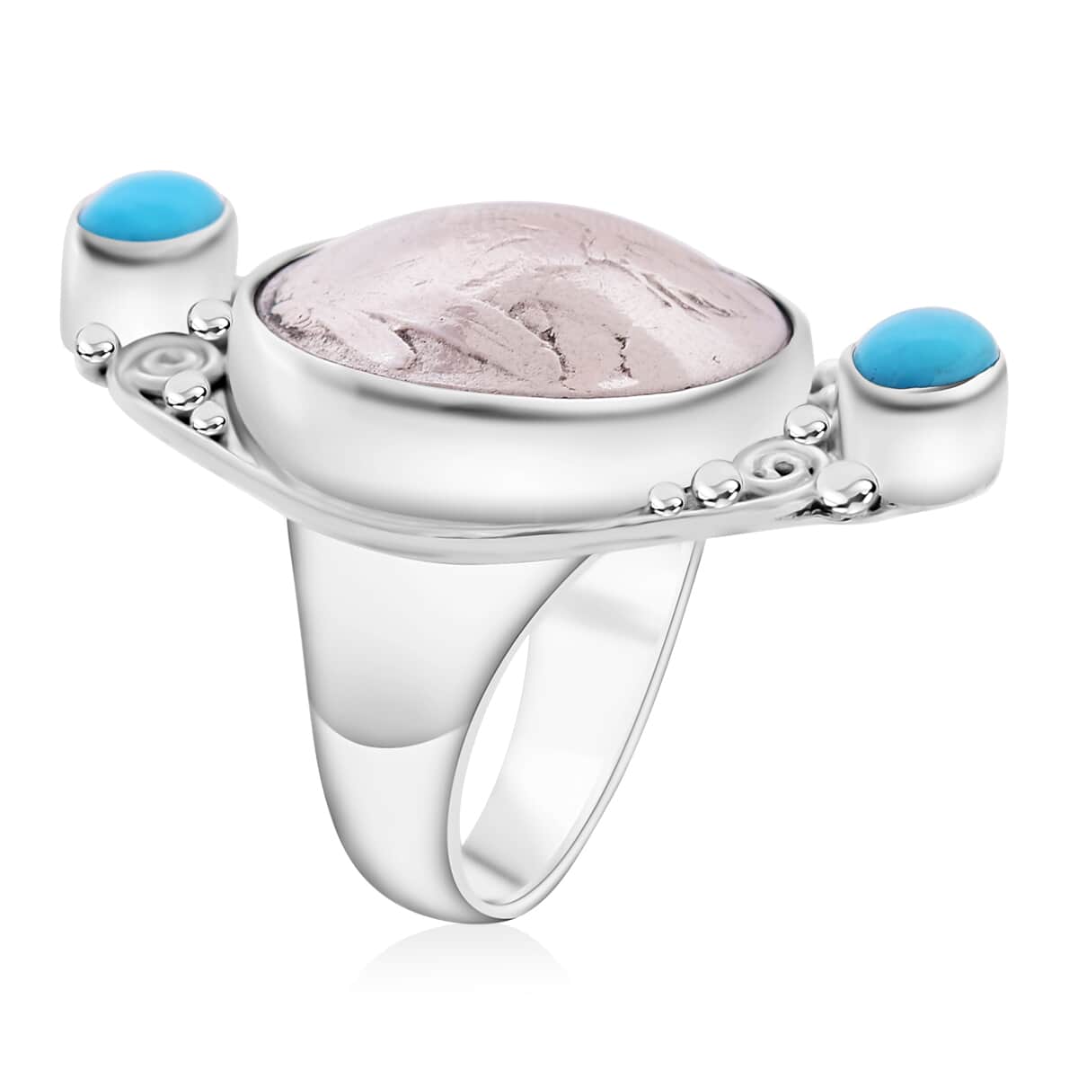 Sajen Silver Sleeping Beauty Turquoise and Buffalo Nickel Ring in Sterling Silver (Size 10.0) 1.20 ctw image number 3