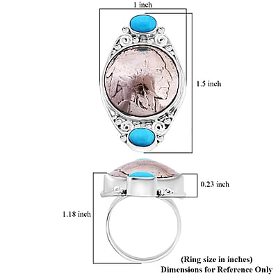 Sajen Silver Sleeping Beauty Turquoise 1.20 ctw and and Buffalo Nickel Ring in Sterling Silver (Size 10.0) 