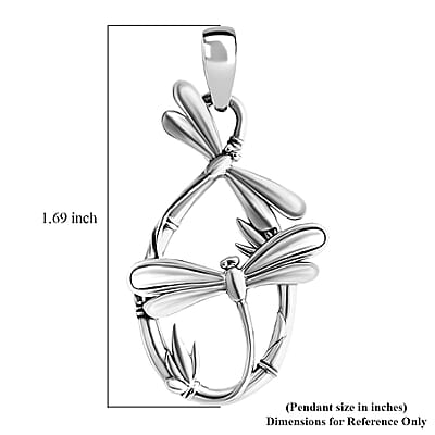 D'Joy Bali Legacy Dragonfly Pendant without Chain in Sterling Silver 3.90 Grams
