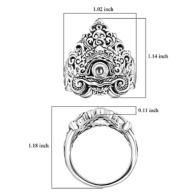Bali Legacy Ring in Sterling Silver (Size 10.0) 17.35 Grams