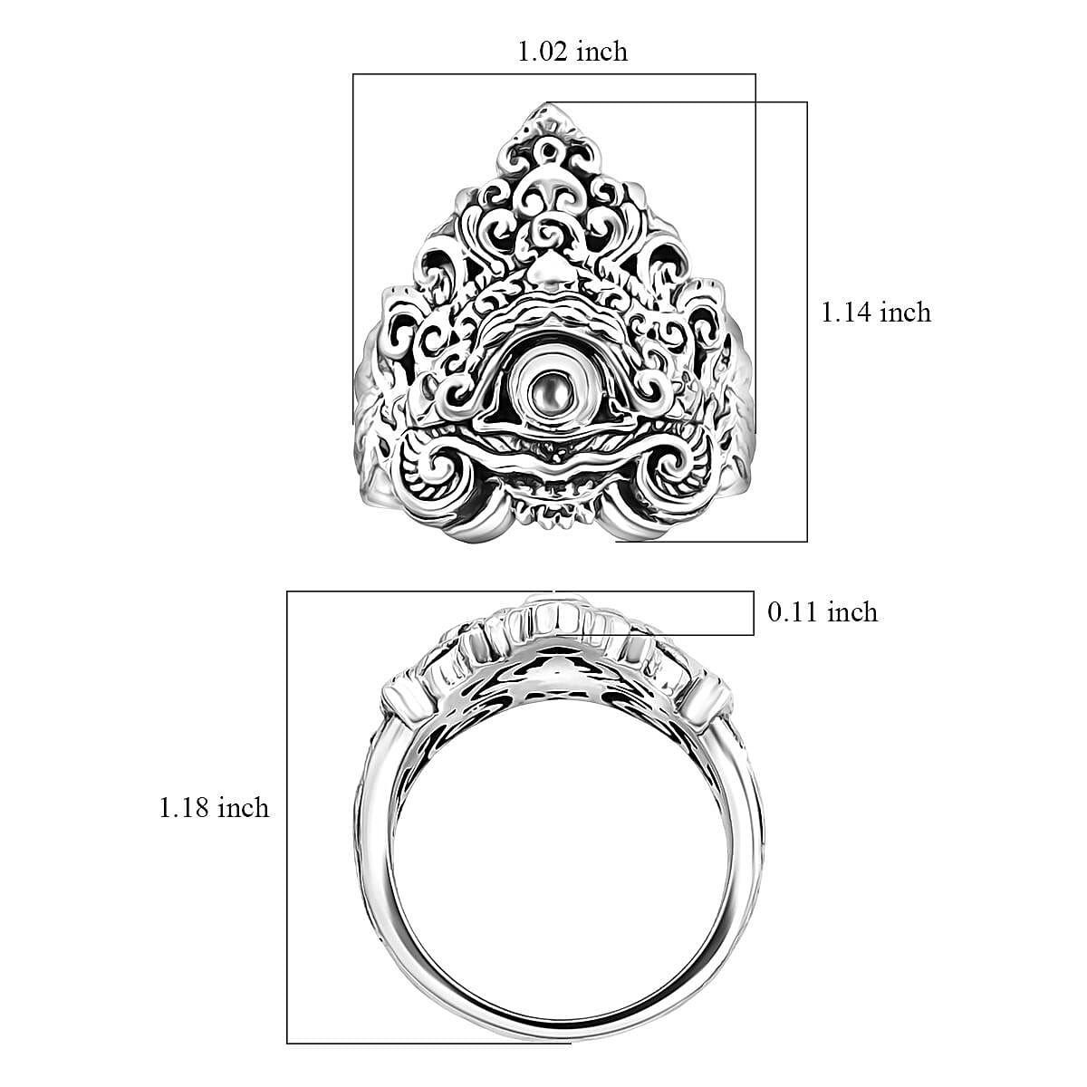 Bali Legacy Ring in Sterling Silver (Size 7.0) 17.35 Grams image number 5