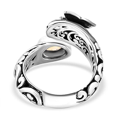 Bali Legacy Brazilian Citrine 1.15 ctw Butterfly Ring in Sterling Silver (Size 10.0)