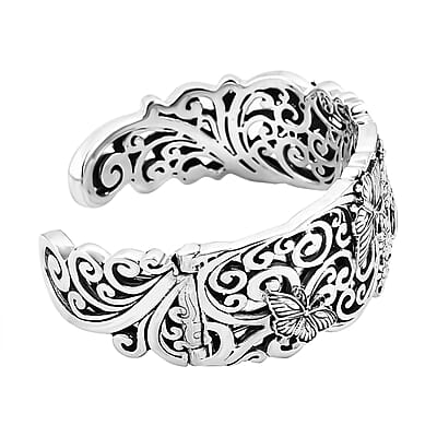 Bali Legacy Butterfly Cuff Bracelet in Sterling Silver (7.25 In) 64.40 Grams