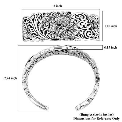 Bali Legacy Butterfly Cuff Bracelet in Sterling Silver (7.25 In) 64.40 Grams