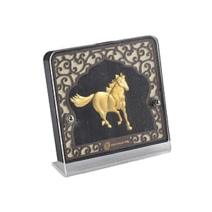 24K Yellow Gold Foil Layer Running Horse Exhibit Wall Decor Frame