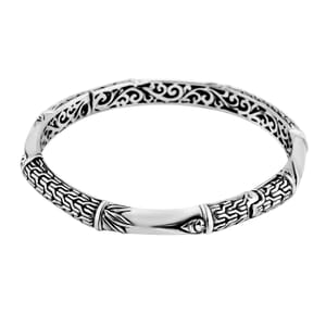 Bali Legacy Sterling Silver Tulang Naga Bangle Bracelet (6.50 In) 20.85 Grams