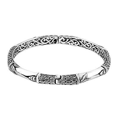 Bali Legacy Sterling Silver Tulang Naga Bangle Bracelet (6.50 In) 20.85 Grams