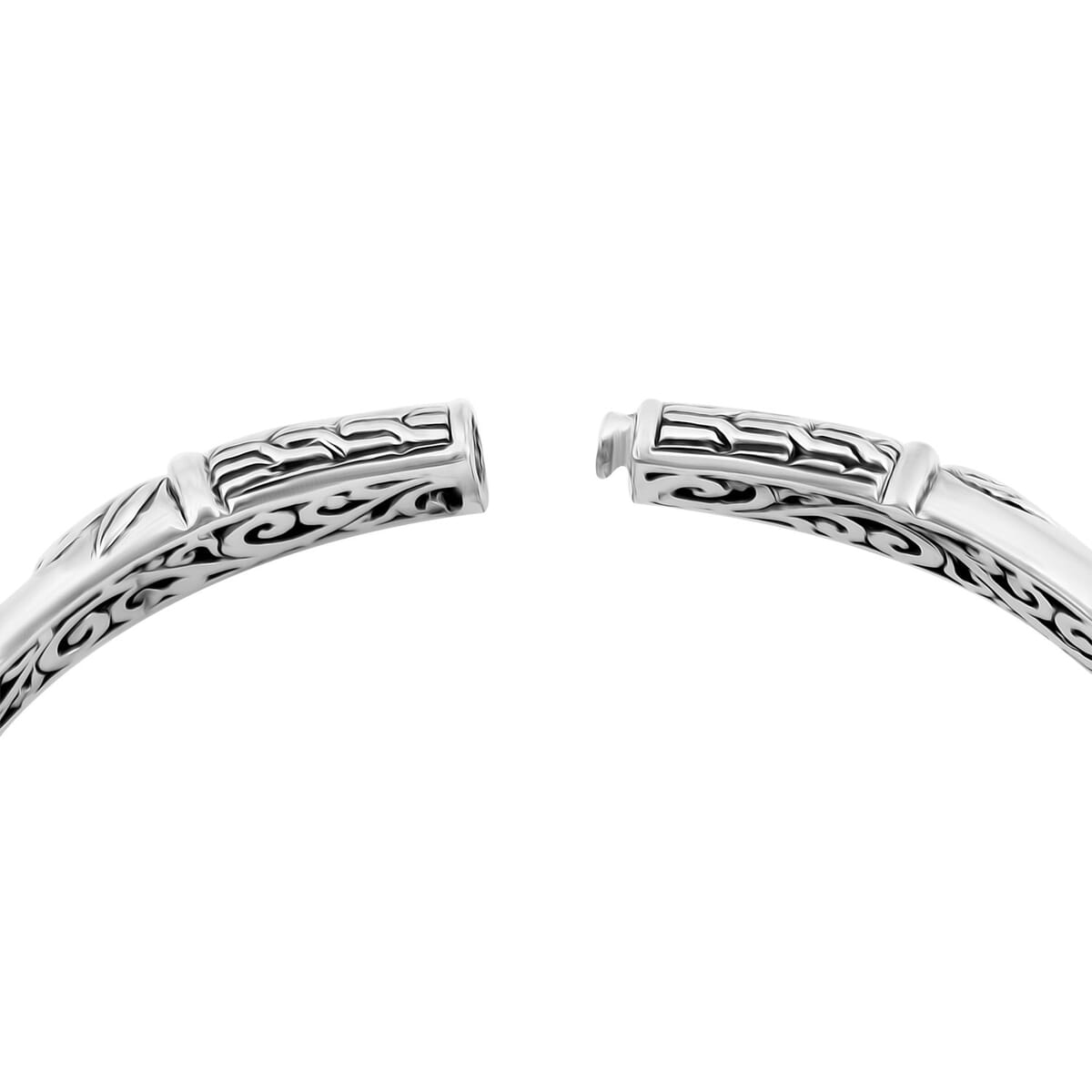 Bali Legacy Sterling Silver Tulang Naga Bangle Bracelet (7.25 In) 23.18 Grams image number 5