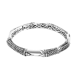 21st Apr TLV Bali Legacy Sterling Silver Padian Bangle Bracelet (6.50 In) 23 Grams