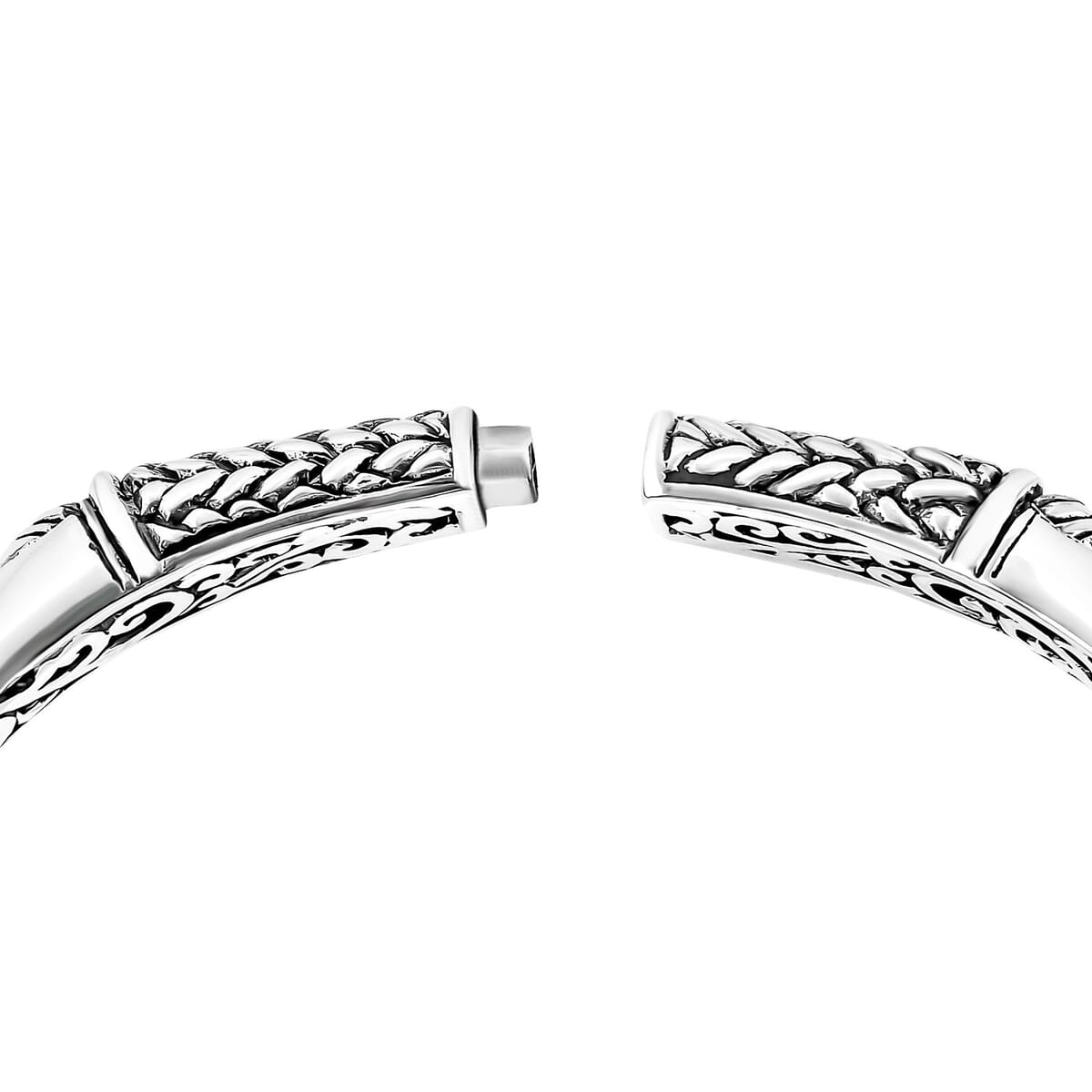 Bali Legacy Sterling Silver Padian Bangle Bracelet (7.25 In) 26.43 Grams image number 4