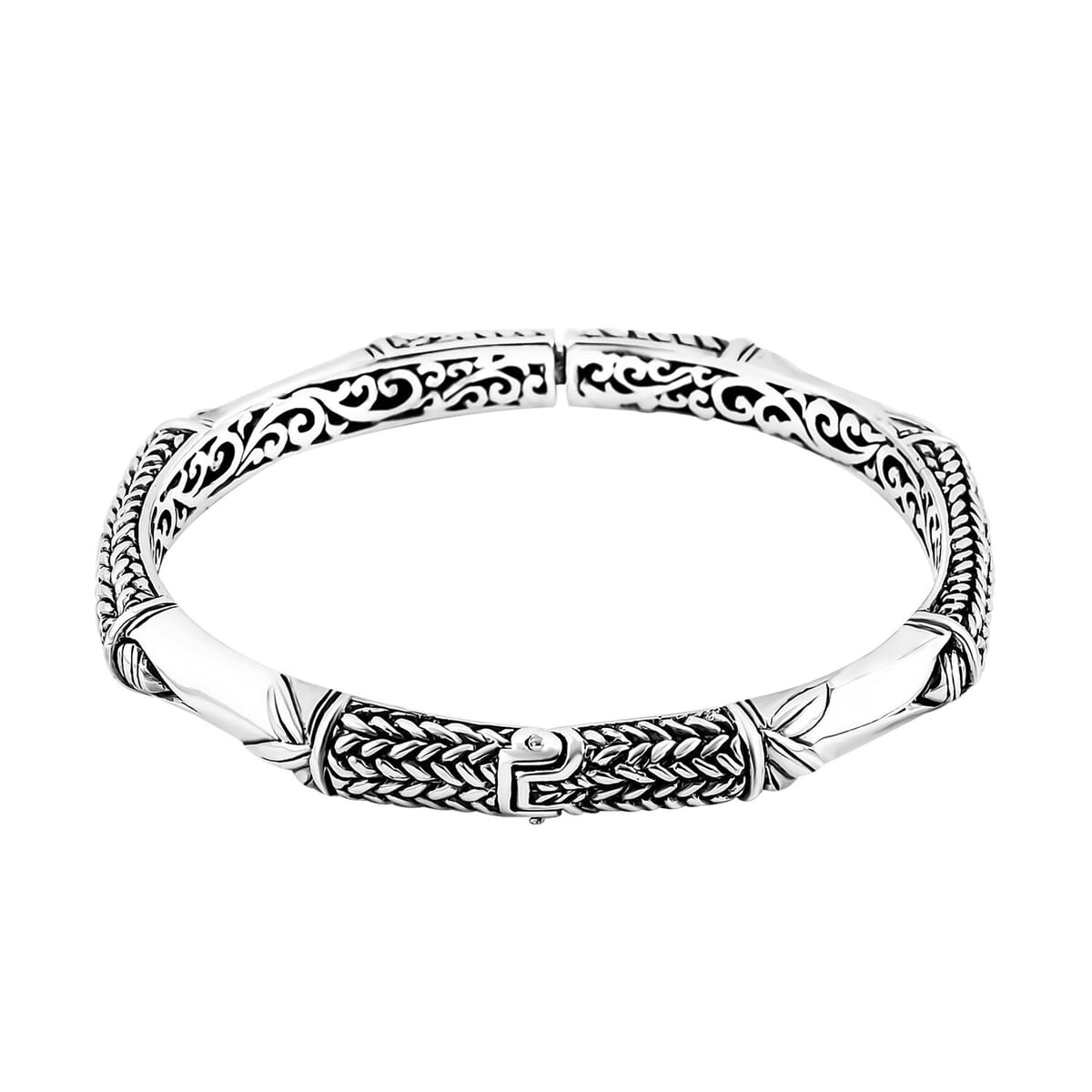 Bali Legacy Sterling Silver Padian Bangle Bracelet (8.00 In) 28.88 Grams image number 3