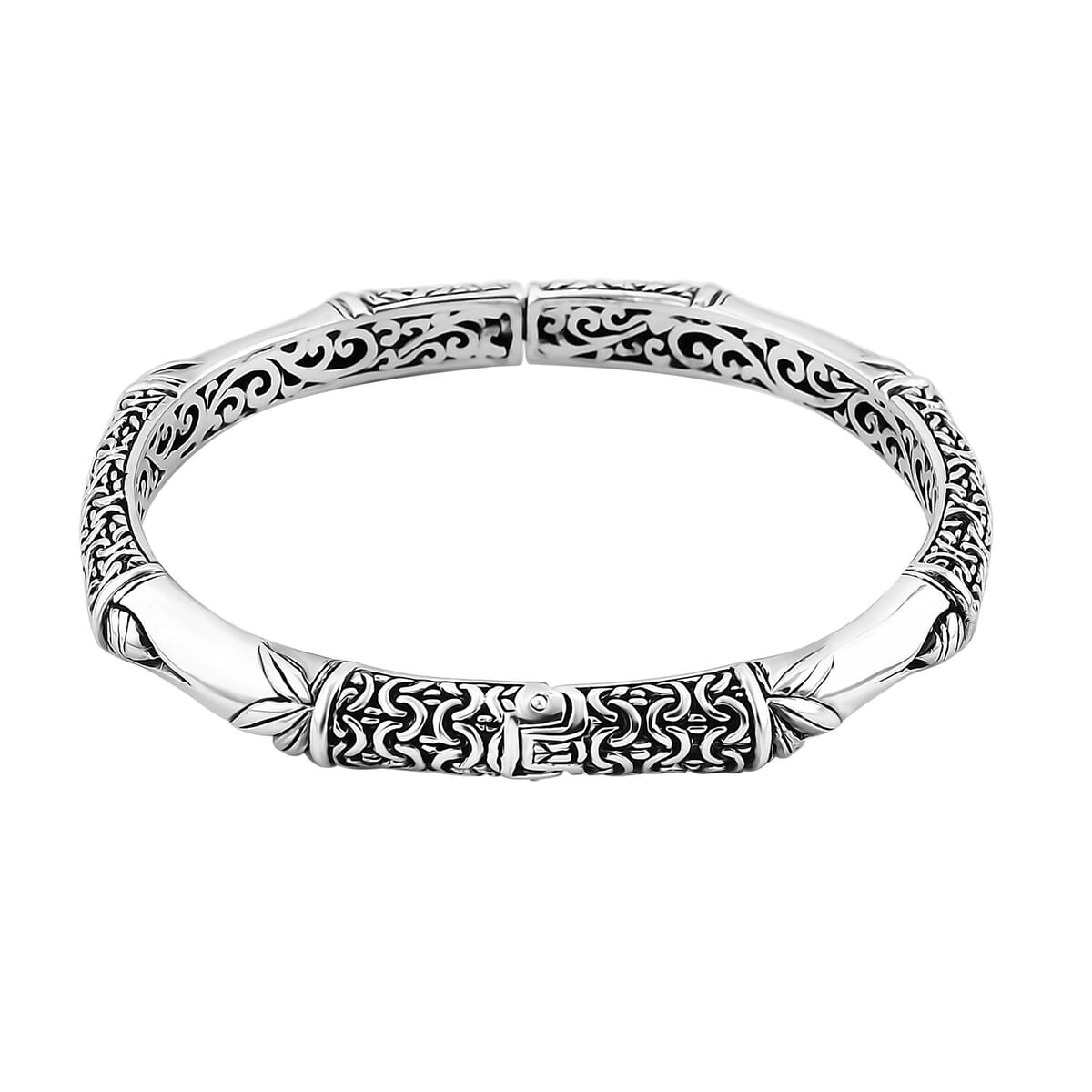 Bali Legacy Sterling Silver Borobudur Bangle Bracelet (6.50 In) 23.61 Grams image number 4