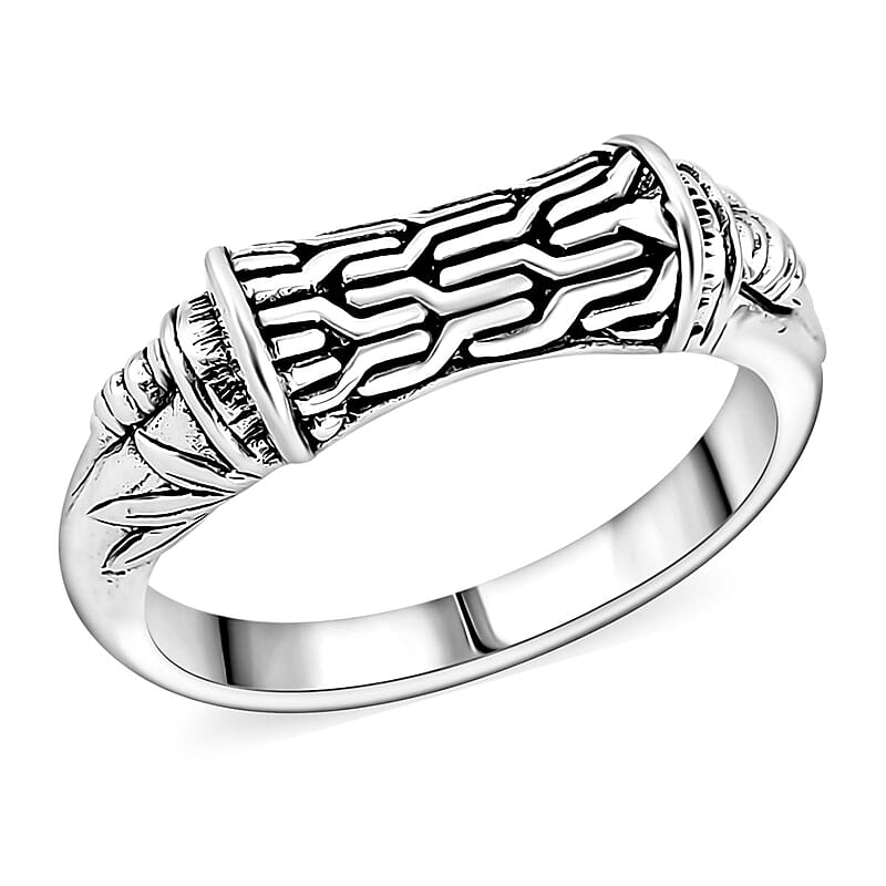 Bali Legacy Sterling Silver Tulang Naga Ring (Size 10.0) 4.50 Grams