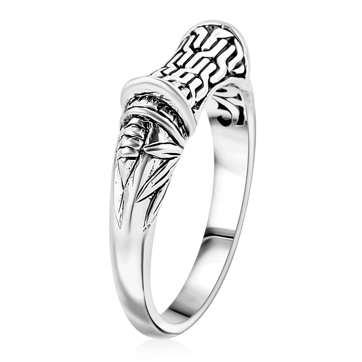 Bali Legacy Sterling Silver Tulang Naga Ring (Size 9.0) 4.50 Grams image number 2