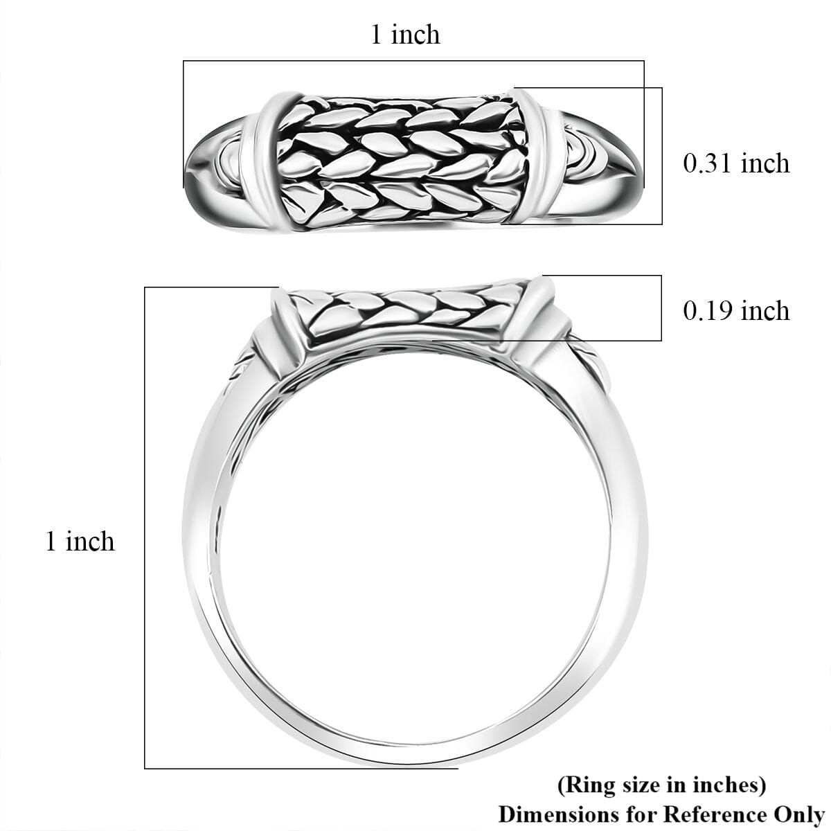 Bali Legacy Sterling Silver Padian Ring (Size 7.0) 4.36 Grams image number 2