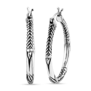 Bali Legacy Sterling Silver Padian Hoop Earrings 7.71 Grams