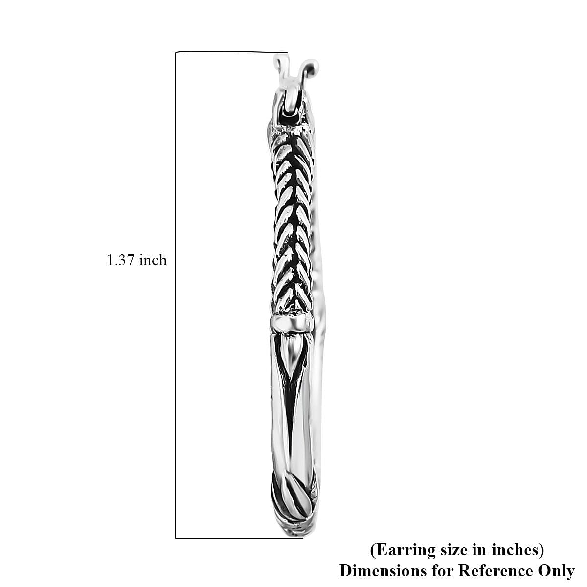 Bali Legacy Sterling Silver Padian Hoop Earrings 7.71 Grams