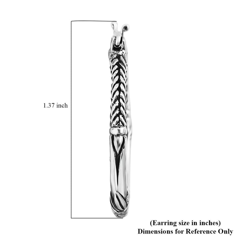 Bali Legacy Sterling Silver Padian Hoop Earrings 7.71 Grams