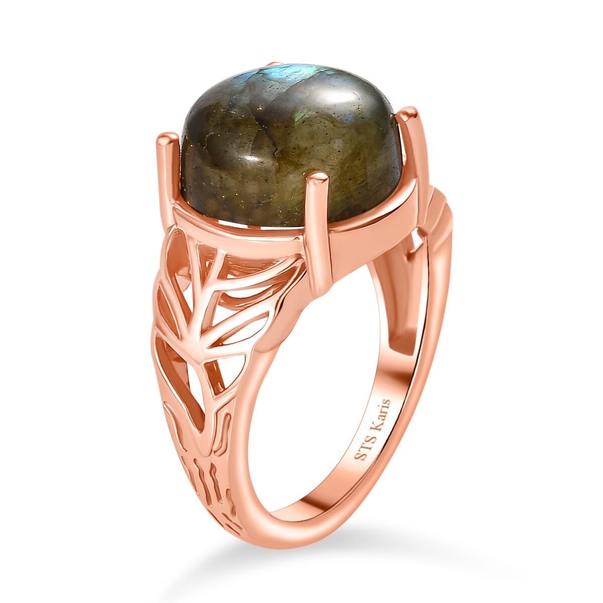 Karis Malagasy Labradorite 7.75 ctw Ring in 18K RG Plated (Size  10.0) image number 3