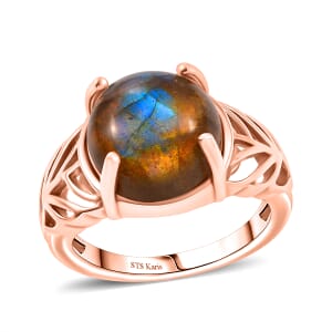 Karis Malagasy Labradorite 7.75 ctw Ring in 18K RG Plated (Size  8.0)