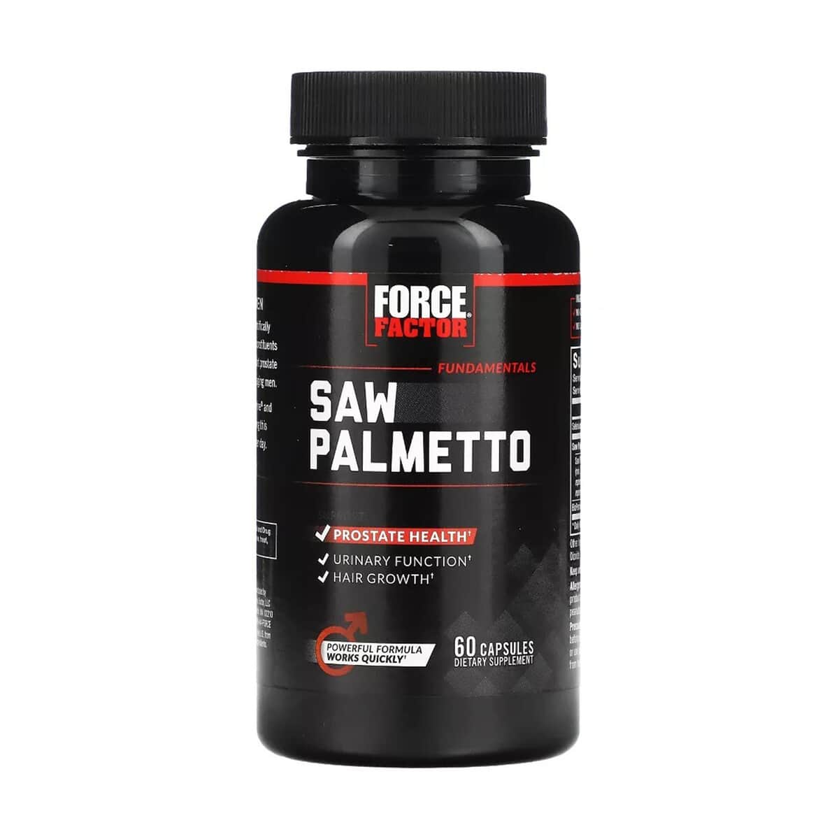 Force Factor Saw Palmetto for Men, Prostate Health, Urinary Function and Hair Growth - Black/Red image number 0