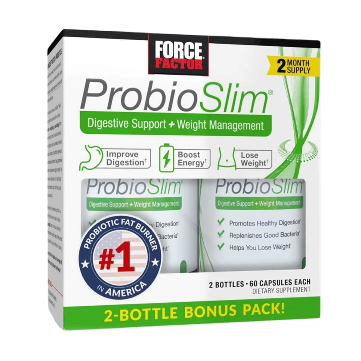 Force Factor ProbioSlim Twin Pack 2x60ct - Lime Green image number 0