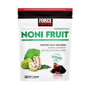 Closeout Force Factor Noni Fruit Daily Antioxidant Dietary Supplement- Apple Berry (30 Chews)