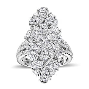 Swarovski Zirconia 5.45 ctw Fancy Ring in Rhodium Over Sterling Silver (Size 8)