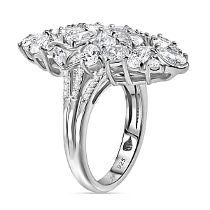 Swarovski Zirconia 5.45 ctw Fancy Ring in Rhodium Over Sterling Silver (Size 8)