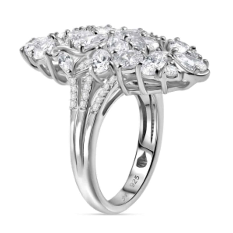 Swarovski Zirconia 5.45 ctw Fancy Ring in Rhodium Over Sterling Silver (Size 8)