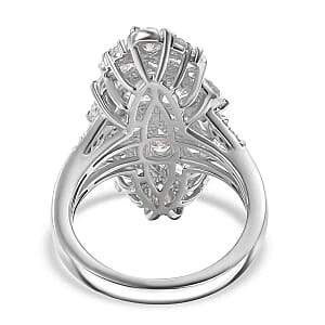 Swarovski Zirconia 5.45 ctw Fancy Ring in Rhodium Over Sterling Silver (Size 8)