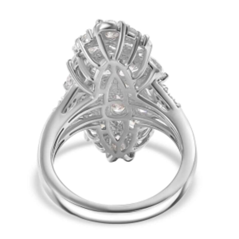 Swarovski Zirconia 5.45 ctw Fancy Ring in Rhodium Over Sterling Silver (Size 8)