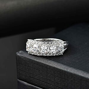 Swarovski Zirconia 3.85 ctw Band Ring in Rhodium Over Sterling Silver (Size 11.5)