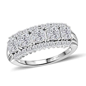 Swarovski Zirconia 3.85 ctw Band Ring in Rhodium Over Sterling Silver (Size 11.5)