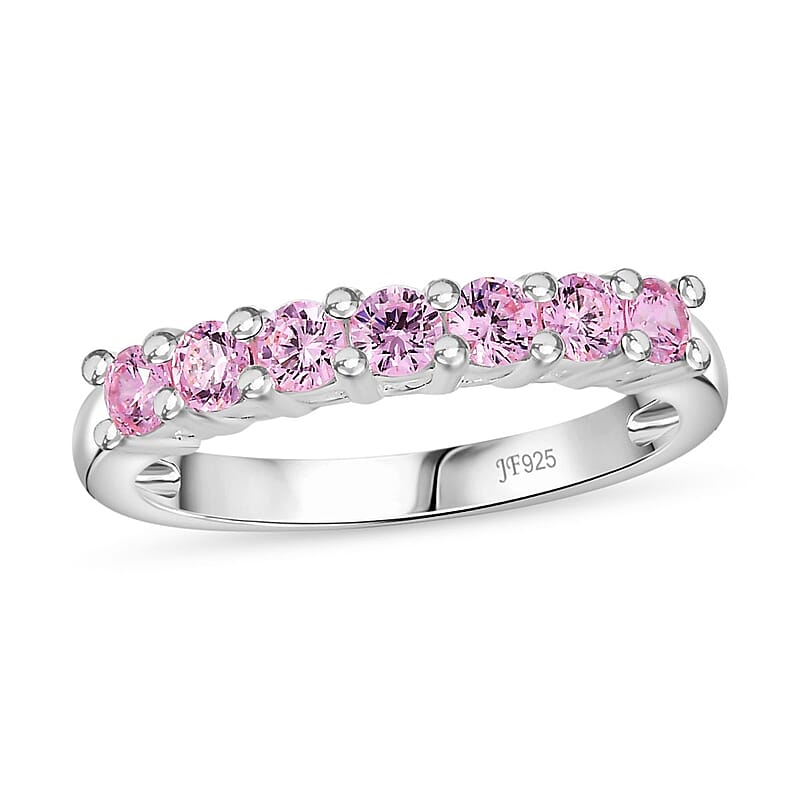 J Francis Pink Zirconia by Swarovski 1.10 ctw Ring in Sterling Silver (Size 10.0)