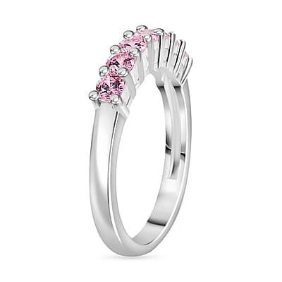 J Francis Pink Zirconia by Swarovski 1.10 ctw Ring in Sterling Silver (Size 10.0)