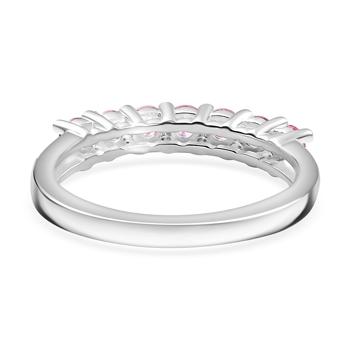 J Francis Pink Zirconia by Swarovski 1.10 ctw Ring in Sterling Silver (Size 10.0)
