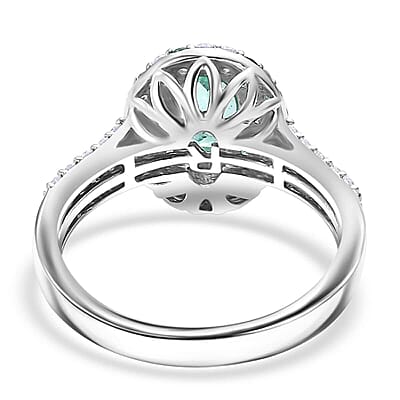 Certified & Appraised Rhapsody AAAA Paraiba Tourmaline and E-F VS Diamond 2.14 ctw Ring in 950 Platinum (Size 10.0) 8 Grams
