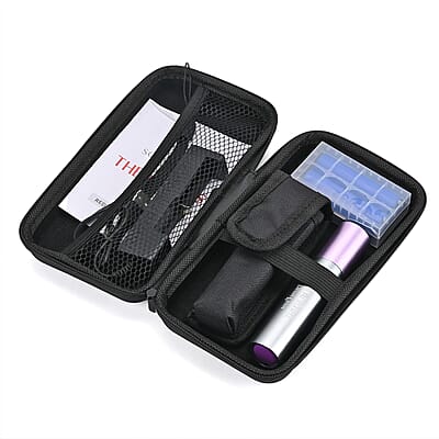Soulsmart Therabliss Red Light Physiotherapy Flashlight - Silver with Purple (2200 mAh Battery Included)