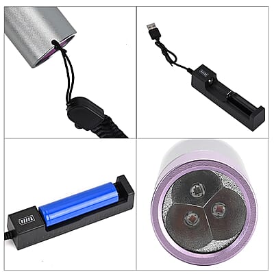 Soulsmart Therabliss Red Light Physiotherapy Flashlight - Silver with Purple (2200 mAh Battery Included)