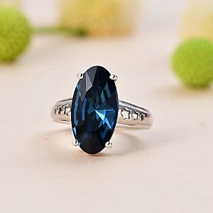 Montana Swarovski Crystal 5.12 ctw Ring in Rhodium Over Sterling Silver (Size 10)