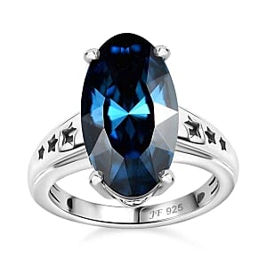 Montana Swarovski Crystal 5.12 ctw Ring in Rhodium Over Sterling Silver (Size 10)