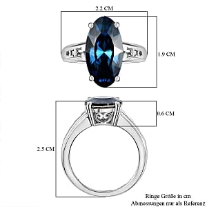 Montana Swarovski Crystal 5.12 ctw Ring in Rhodium Over Sterling Silver (Size 10)