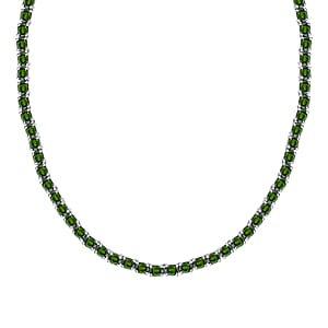 Chrome Diopside 19.75 ctw Necklace in Rhodium Over Sterling Silver 18 Inches