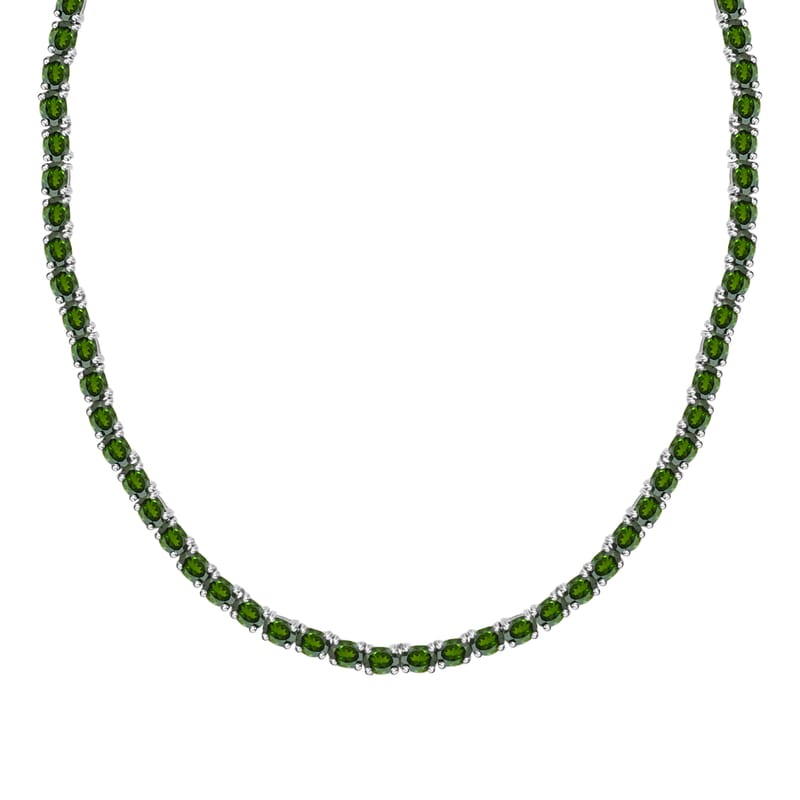 Chrome Diopside 19.75 ctw Necklace in Rhodium Over Sterling Silver 18 Inches